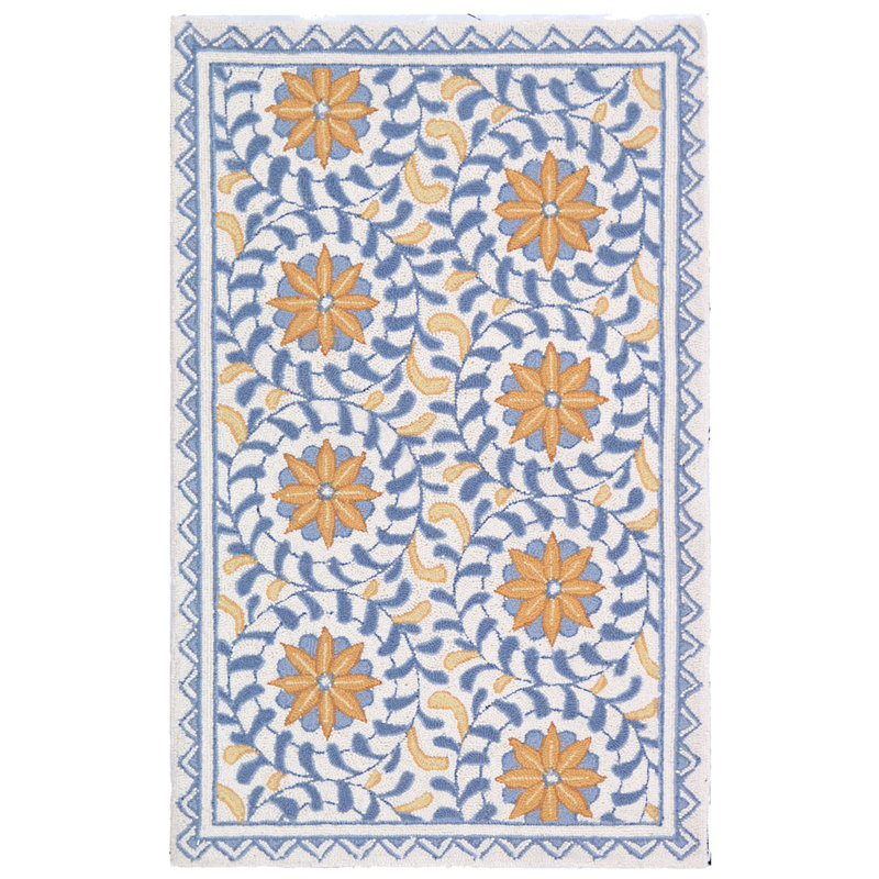 Chelsea Hand Hooked Wool Floral Rug, Rectangle 2'6" x 4'