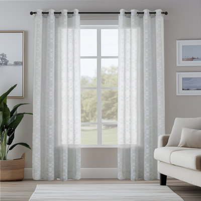 Mkenzi Polyester Semi-Sheer Gromments Curtain Pair