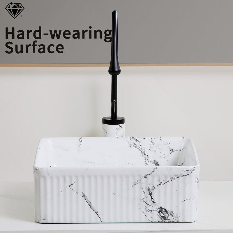 Lavabo vasque carré, vasque de salle de bain pour meuble-lavabo