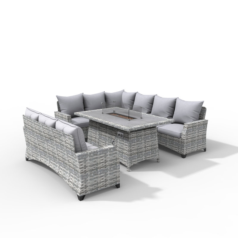 Wicker 3 - Person Patio Conversation Set with Cushions