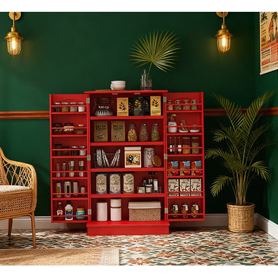 Large Kitchen Storage Cabinet,Kitchen Sideboard Cabinet,With Double Doors & 5-Tier Shelving,For Home