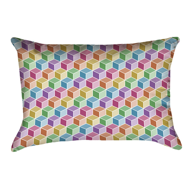 Coussin extérieur Katelyn Elizabeth, Jaune/Rouge/Vert