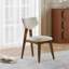Chaises de salle à manger modernes, chaises de cuisine en cuir d'unité centrale beige avec pieds en bois massif, sans assemblage requis