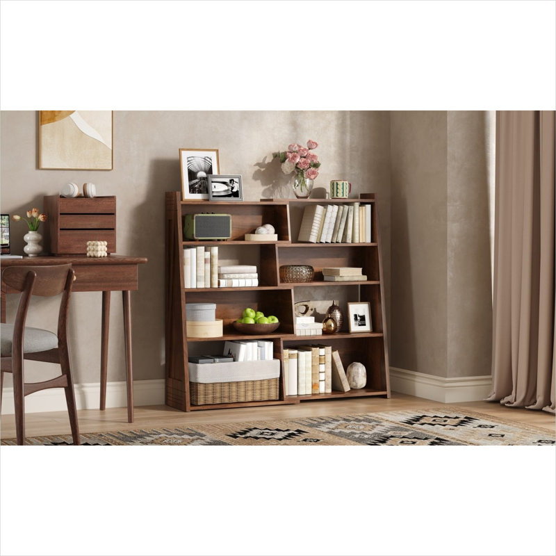 Comme sur la photo 47, bibliothèque à quatre niveaux pour chambre et salon, détails en céramique
