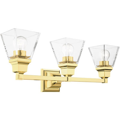 Modern 3-Light Vanity Fixture for Stylish Bathrooms with Clear Glass Shade