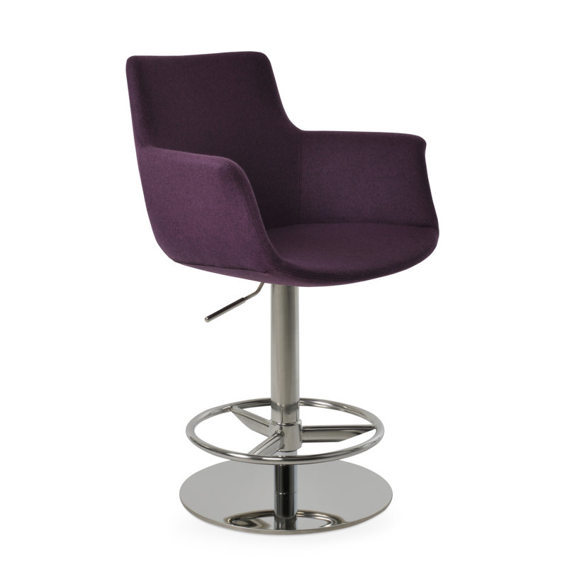 Tabouret à piston Bottega, Marron foncé, Poli