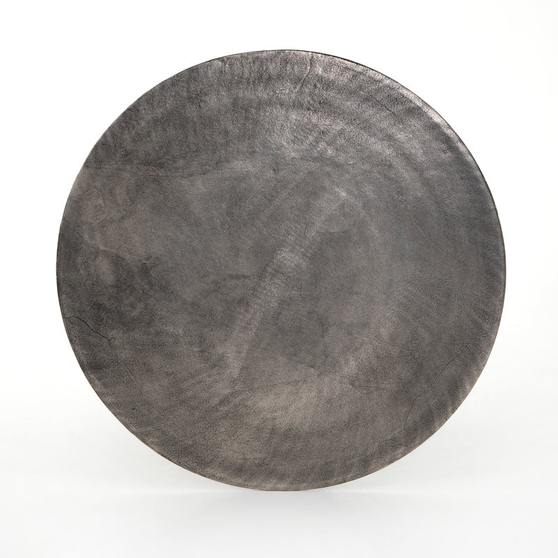 Simone Outdoor Round Bistro Table, Raw Antique Nickel