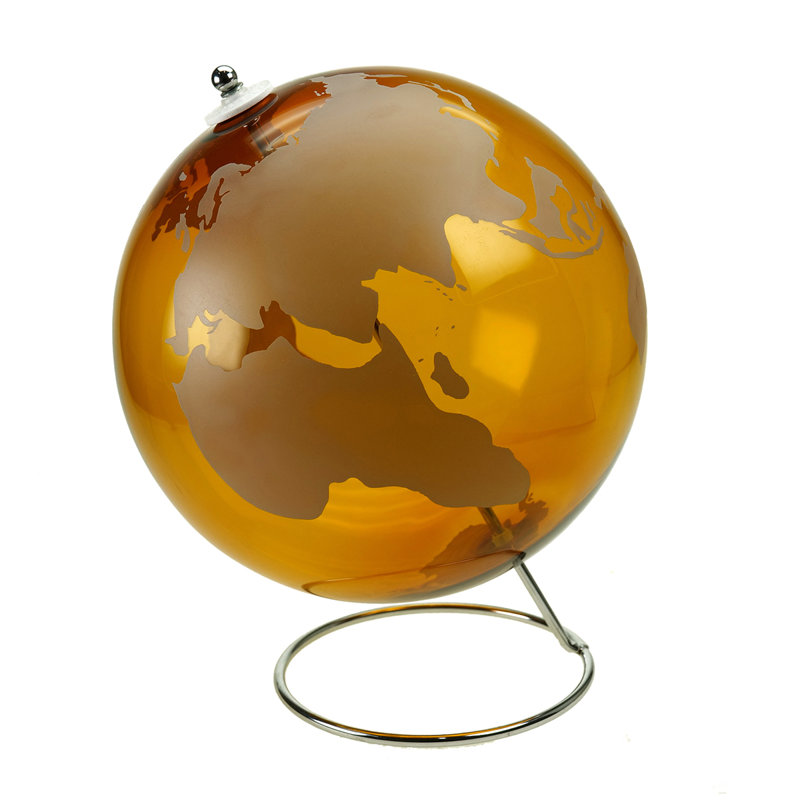 Glass Tabletop Globe, 30cm H x 25cm W x 25cm D
