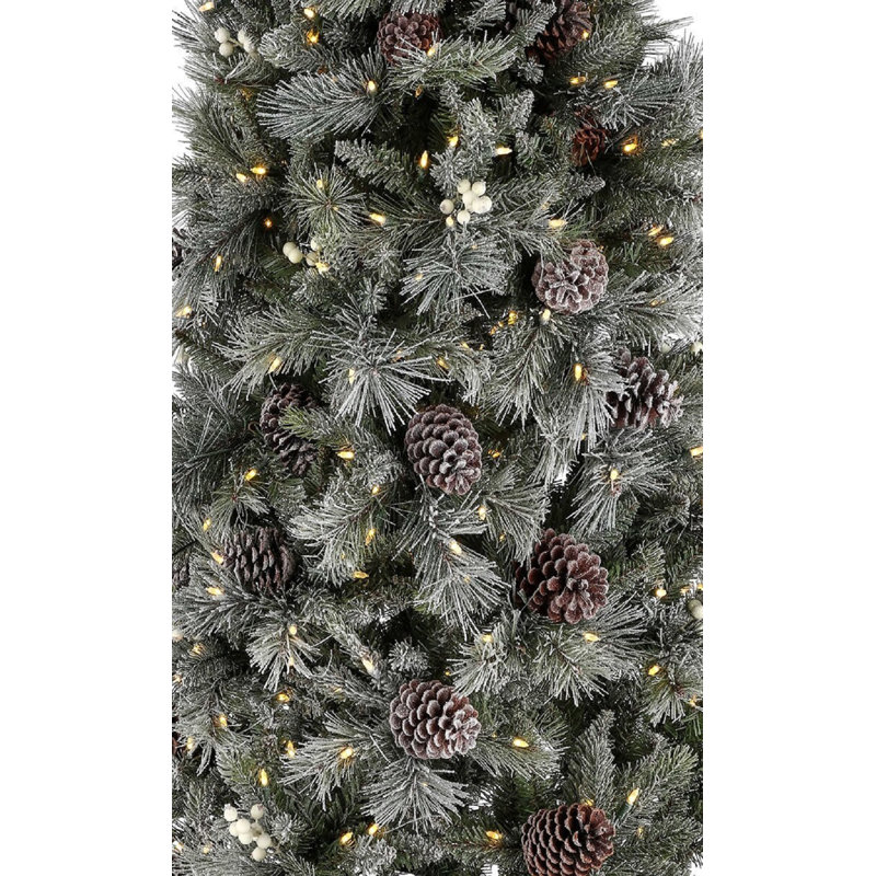 Lighted Artificial Pine Christmas Tree, 9' H