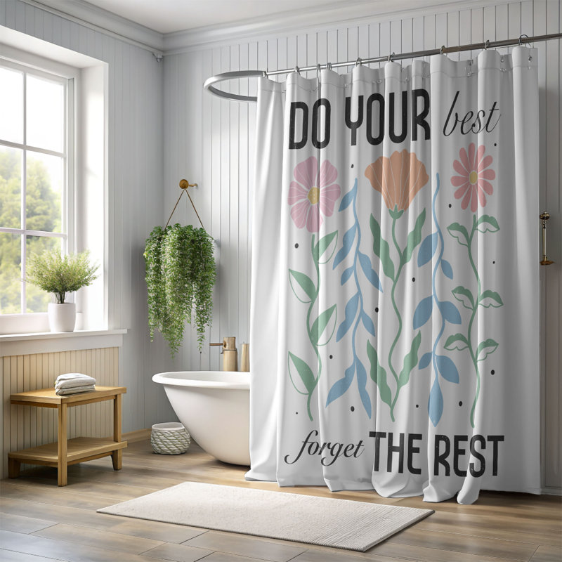 Tavores Shower Curtain, 74"H x 71"W