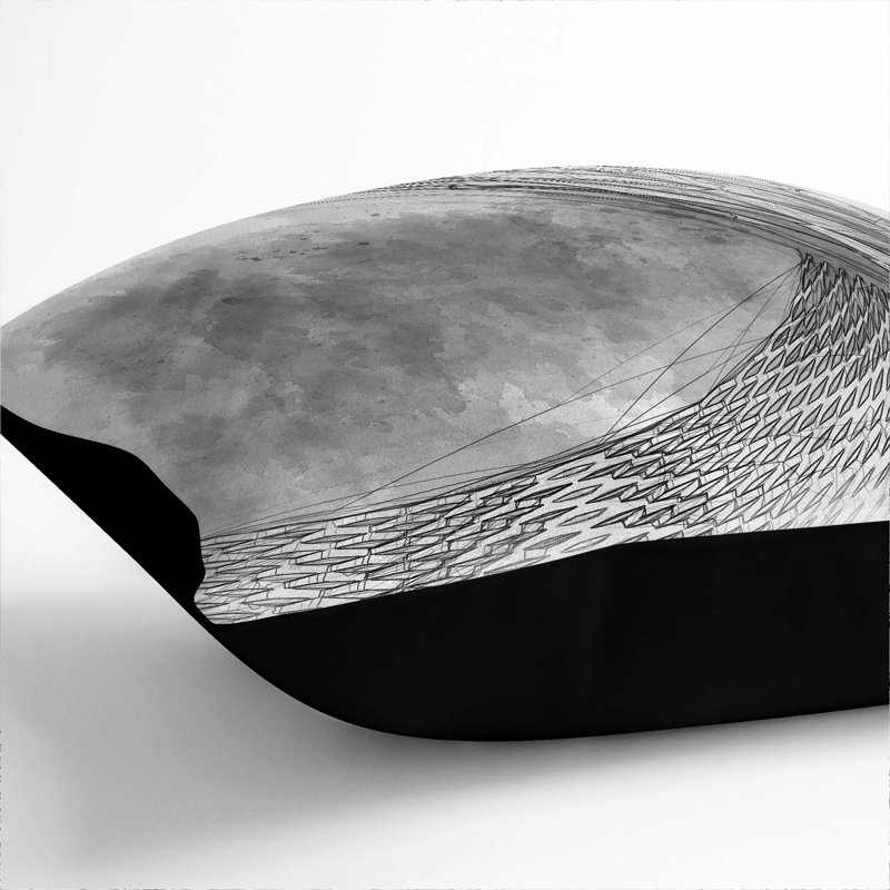 Square Throw Cushion, Black, 55cm H x 55cm W x 20cm D