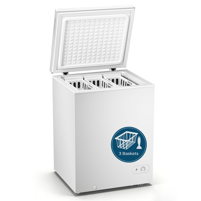 Congélateur compact 5,0 pieds cubes Electactic - 7 réglages de température, refroidissement efficace, 3 paniers de rangement