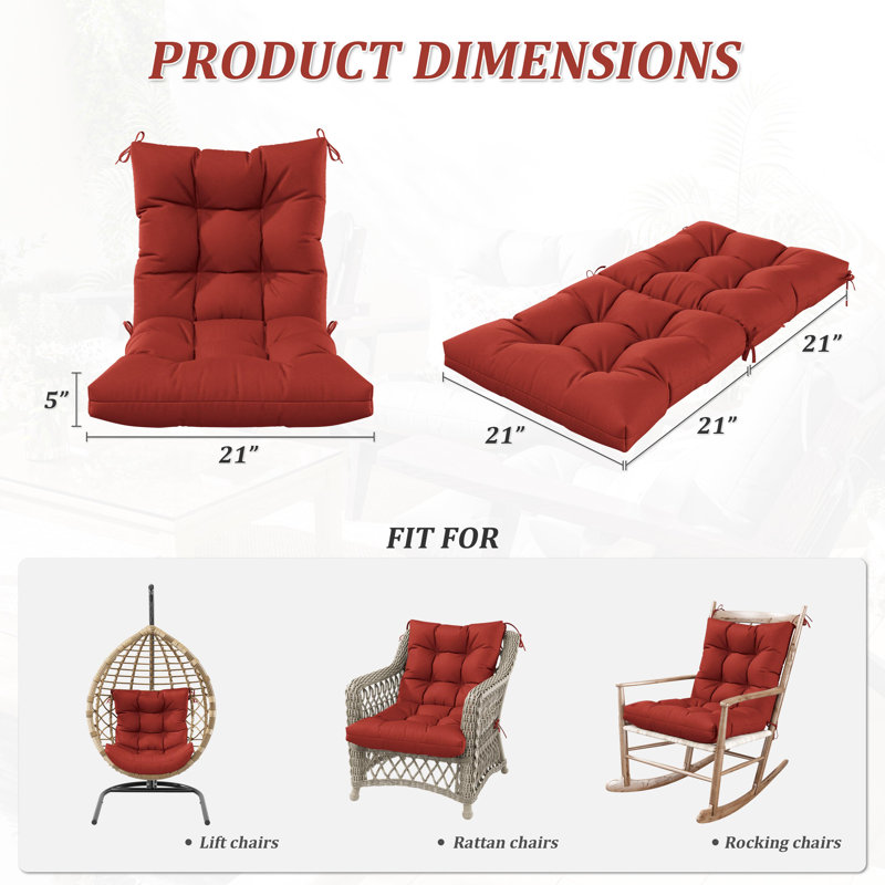 Outdoor/Indoor Seat / Back Cushion, Terra Red