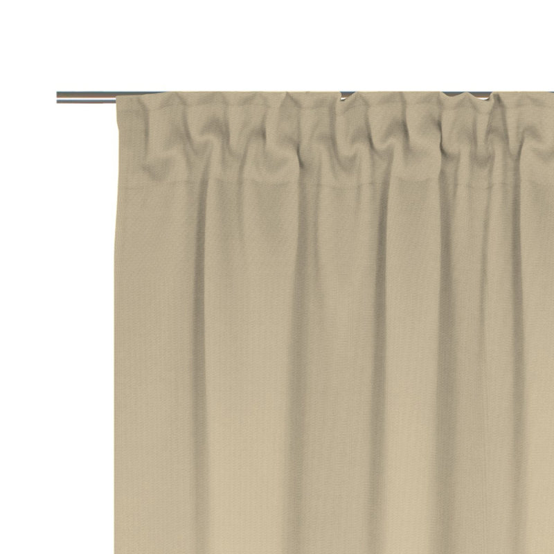 Uni Collection Light 100% Cotton Opaque Pinch Pleat Single Curtain Panel, Beige, 142cm wide x 305cm high
