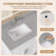 Comptoir de meuble-lavabo 72 po x 22 po en pierre reconstituée avec double évier intégré et faux dosseret pour salle de bain en marbre gris