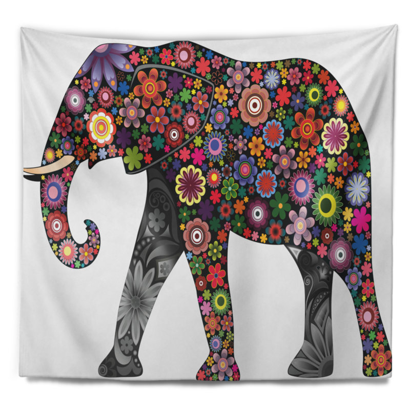Tapisserie éléphant, H 50 po x l 60 po