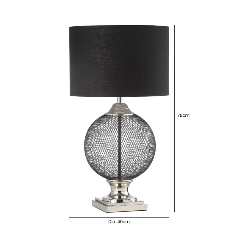 Aubusson Luxury Table Lamps for Living Room, Bedside Buffet Lamp with Metal Base & Linen Shade
