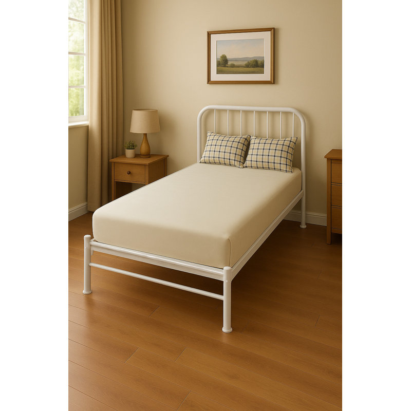 Buster Bed Frame , Double (4'6), White