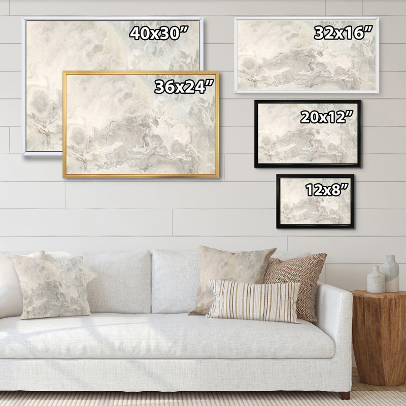 «Wave Art» par Shades Of Cream III, impression sur toile, H 30 po x l 40 po x P 1,5 po, Cadre naturel flottant