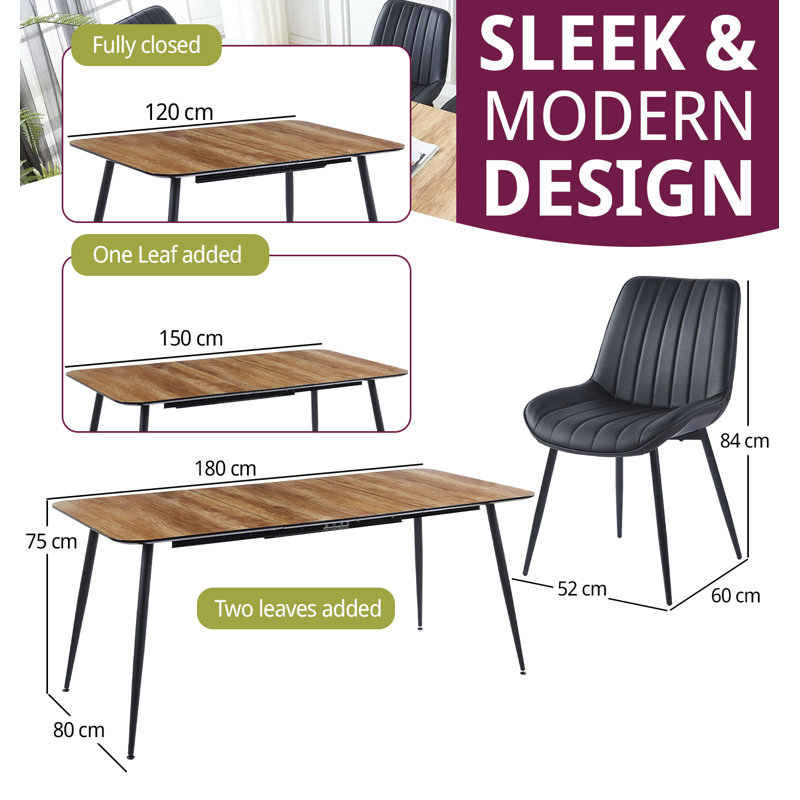 Mose 6 - Person Extendable Dining Set