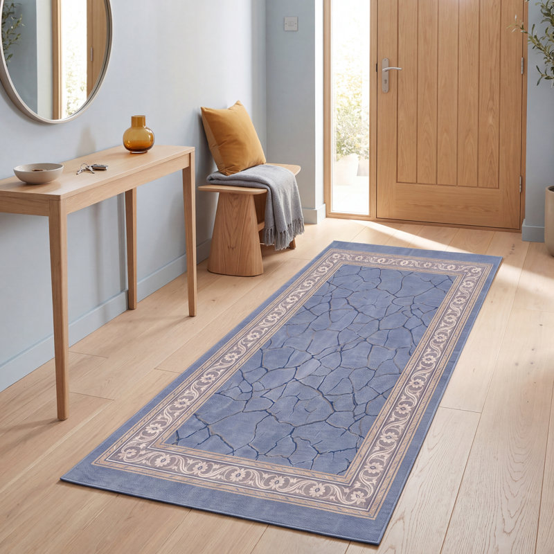 Tapis de terrasse moderne à poils courts, effet vieilli, aquarelle abstraite, bleu, gris, or, crème, ivoire, lavable à la machine, antidérapant, adapté à l'intérieur et à l'extérieur, pour salon, chambre, salle à manger, entrée, couloir, bureau.