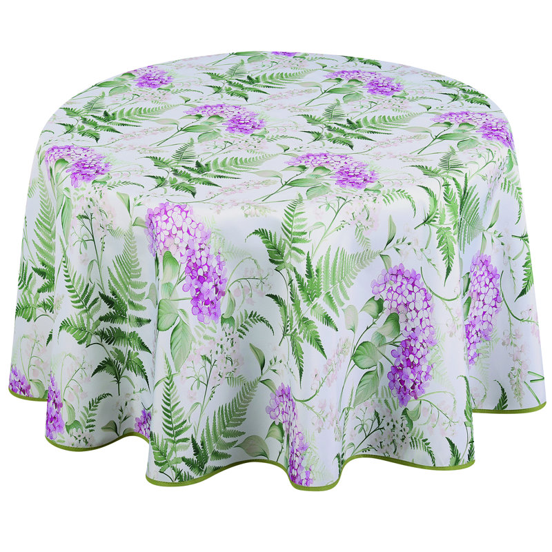 Nappe Wild Ferns, 70 po rond, Mauve / Vert