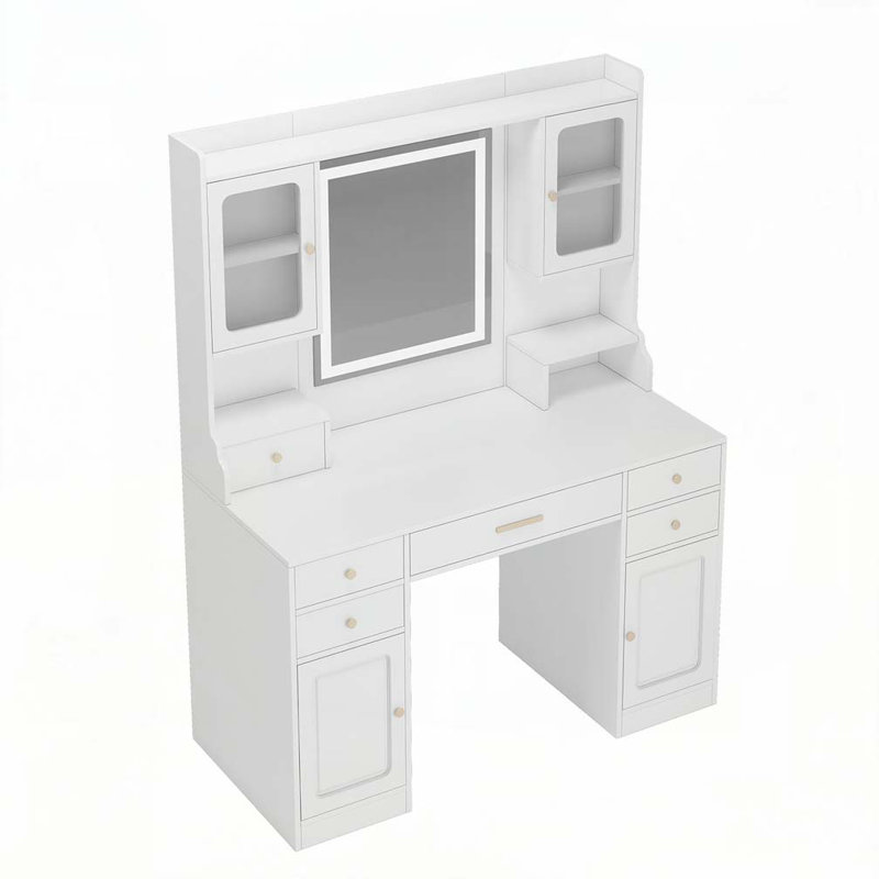 Large Vanity Table Set Makeup Vanity Dressing Table with Mirror