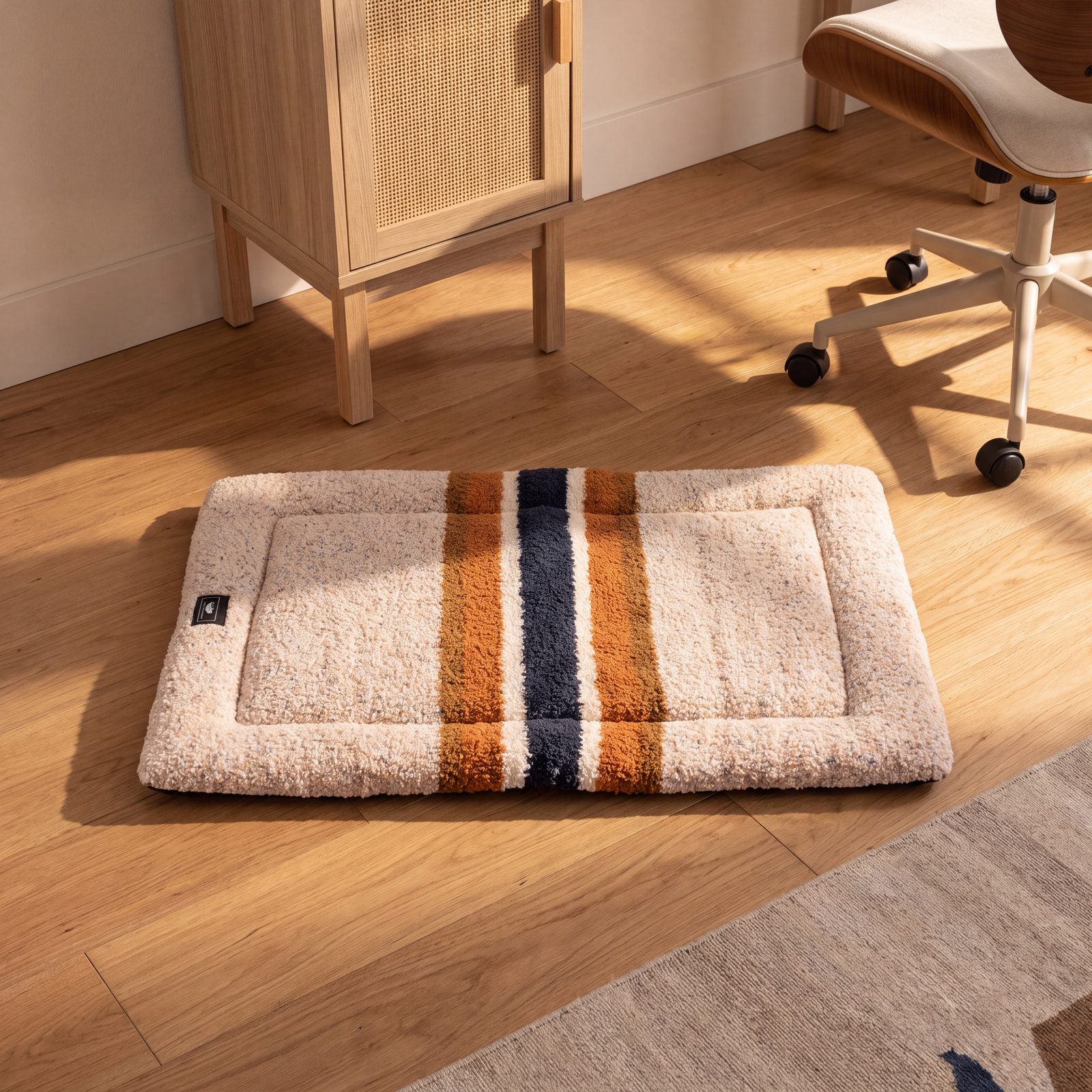 Striped Pet Comfort Cushion, Oatmeal, Large (42" W x 26" D x 2" H)
