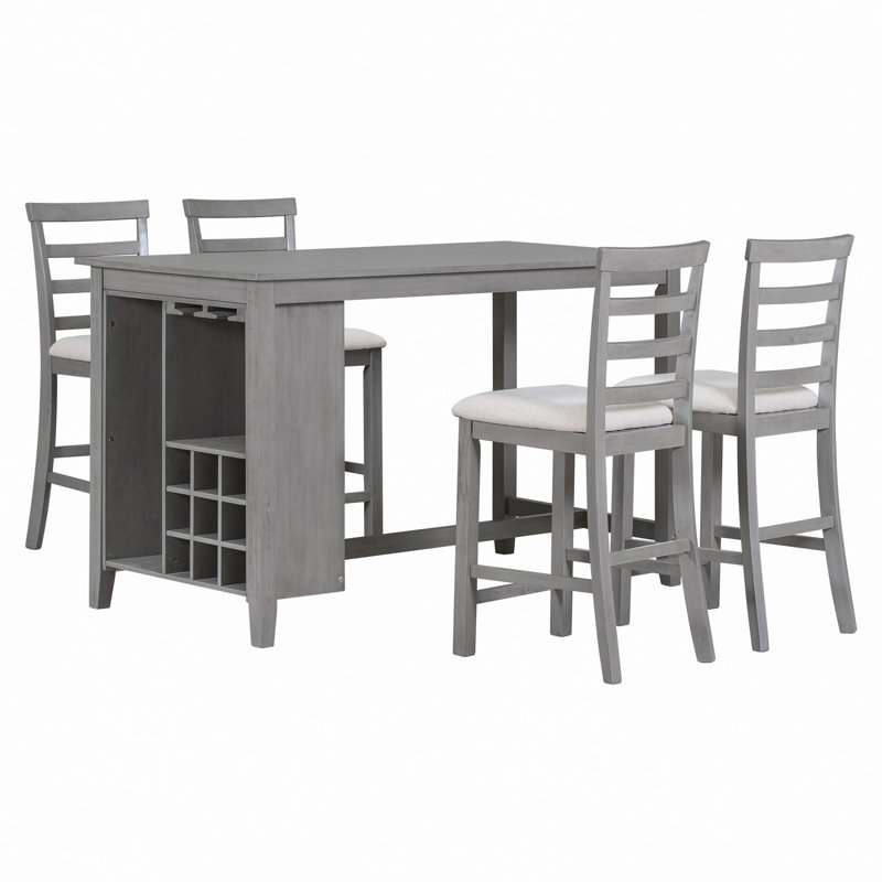 5-Piece Dining Set, Gris, Gris, Gris