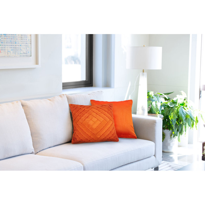 Bowery Geometric Square Cushion, Burnt Orange