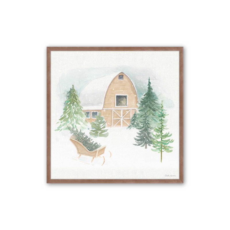 Impression Woodland Charm II, Cadre simple rose poudre, bois massif, H 17,5 po x l 17,5 po