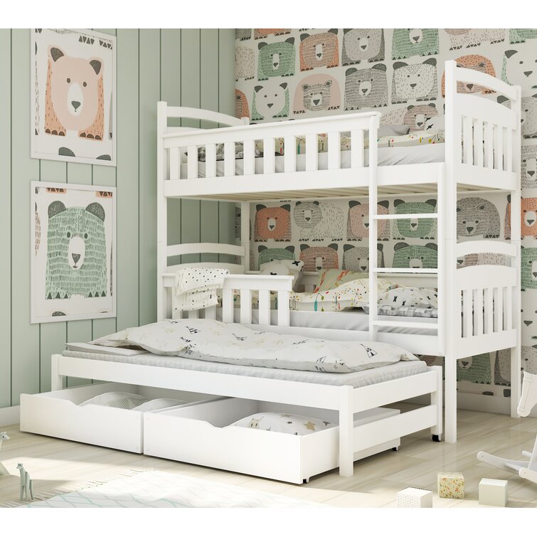 Willems Single (3') Bunk Bed and Mattress with Trundle