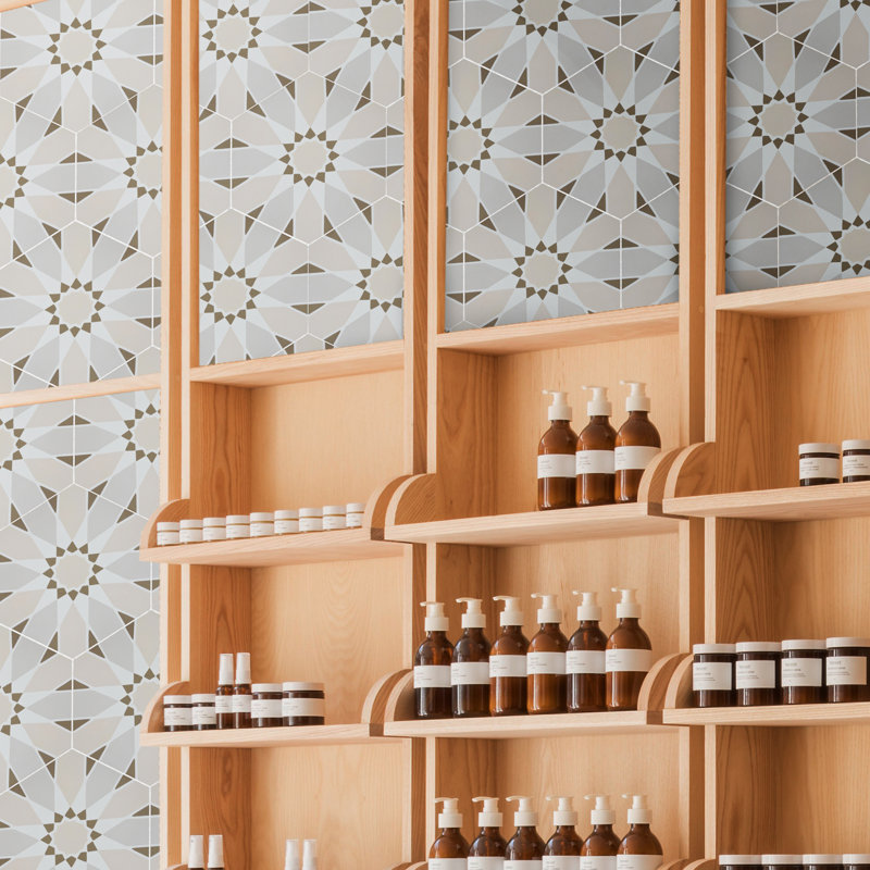 Menara 8" x 8" Cement Patterned Wall & Floor Tile