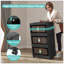 Noir, armoire de rangement pliante latérale de 24 po, 5 niveaux, 23,62 po x 13,78 po x 59,84 po, bacs de rangement pliables avec porte magnétique, armoire de rangement en plastique avec roues