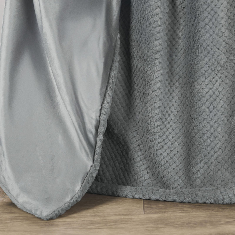 Couverture réversible en molleton Victoria, Gris, Lit double