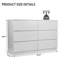 Commode 6 tiroirs, commode moderne pour la chambre à coucher avec comptoir spacieux, armoire de rangement avec poignées dissimulées, armoire de salon-84688750