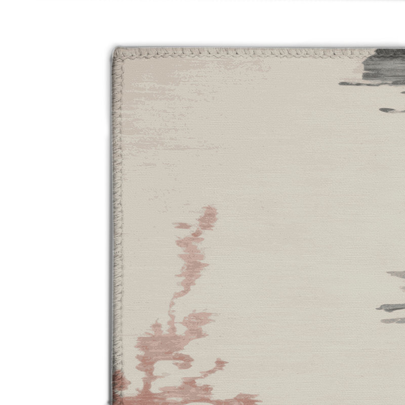 Watercolor Gray Indoor and Outdoor Area Rug, Rectangle 4' x 6'