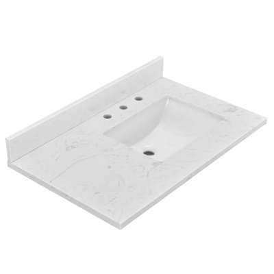 36" Engineered Stone Single Bathroom Vanity Top With Sink