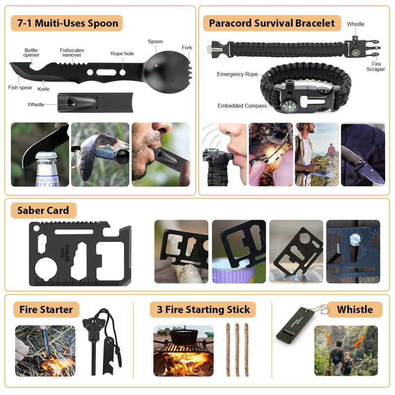 250-Piece Survival Gear First Aid Kit with Molle System Bag
