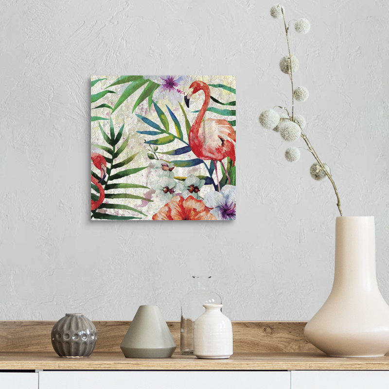 Reproduction d’art sur toile, "tropical Life II" par Kimberly Allen, Toile tendue, H 12 po x l 12 po x P 1,25 po