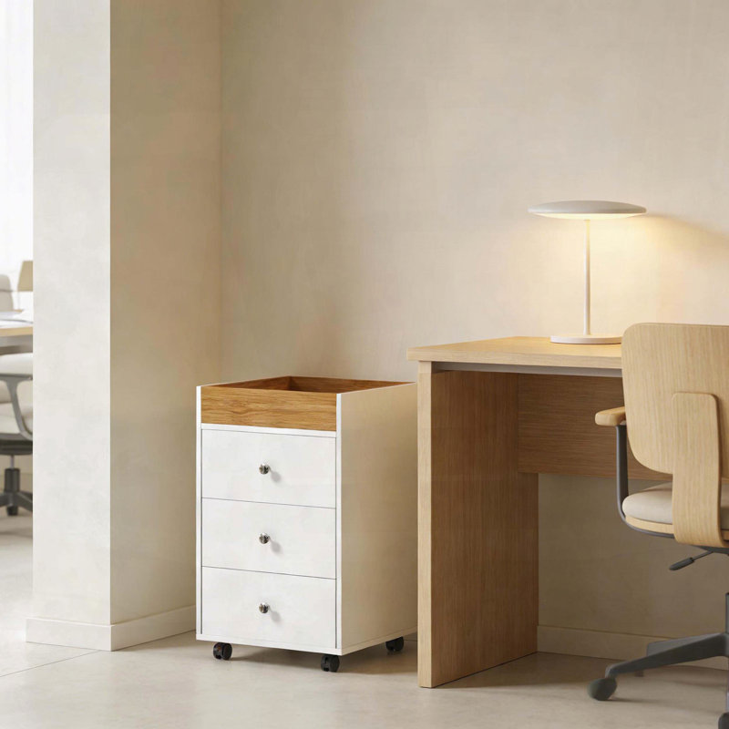 Classeur mobile - 3 tiroirs + plateau amovible, taille sous le bureau