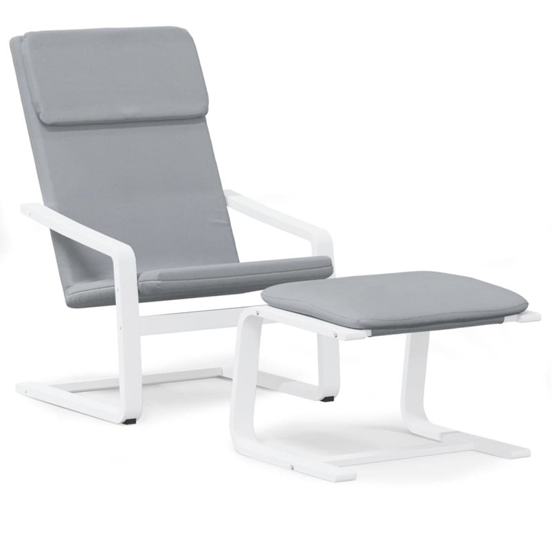 Fauteuil d'appoint vidaXL Chair, Blanc, 100 % polyester gris clair