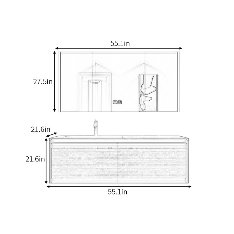 Applin, 21.6" H x 55.1" W x 21.6" D
