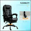 Fauteuil de bureau de massage haut dossier avec soutien lombaire, repose-pieds et fonction d'inclinaison pour un confort ultime-548113768