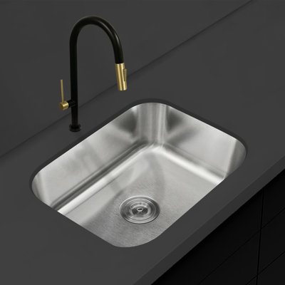 KBFmore Classic 18 Gauge Undermount Single Bowl Stainless Steel Kitchen Sink