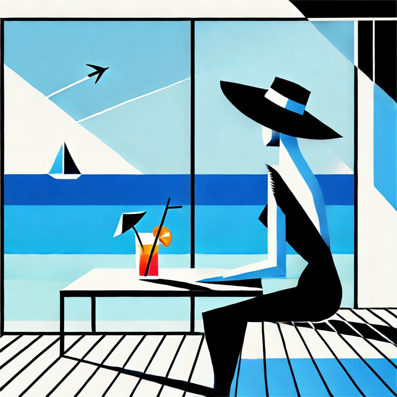 «Modern Coastal Elegance», impression sur toile tendue, H 12 po x l 12 po x P 1 po