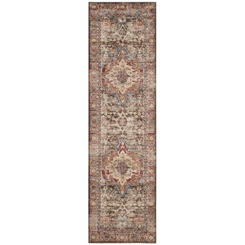 Broomhedge Bijar Performance Oriental Rug, Runner 2'3" x 14', Brown/Rust