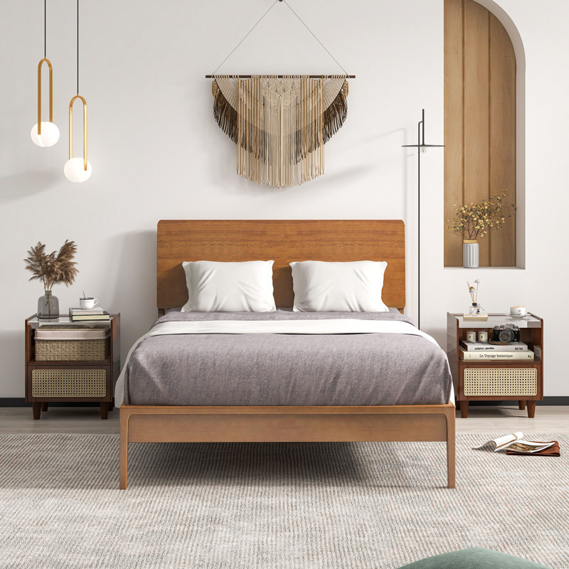 Alaster 43cm W Wicker / Rattan Bedside Table