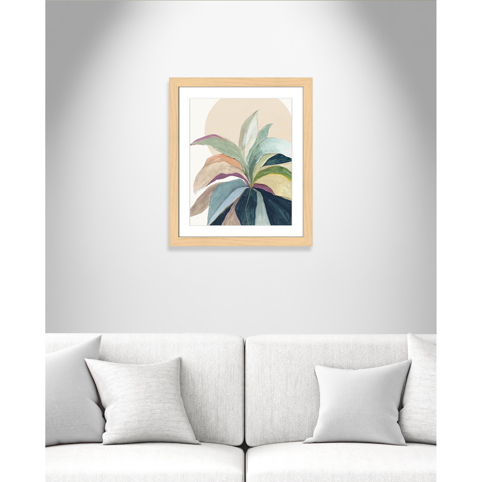 Sherbrooke Sunny Bright Leaves II Framed On Paper by Asia Jensen Print, Natural Cube Frame Matted, 27" H x 23" W x 1.25" D  