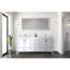 Meuble-lavabo double blanc 72 po X P 22 po D, avec plateau en marbre de Carrare-117978692